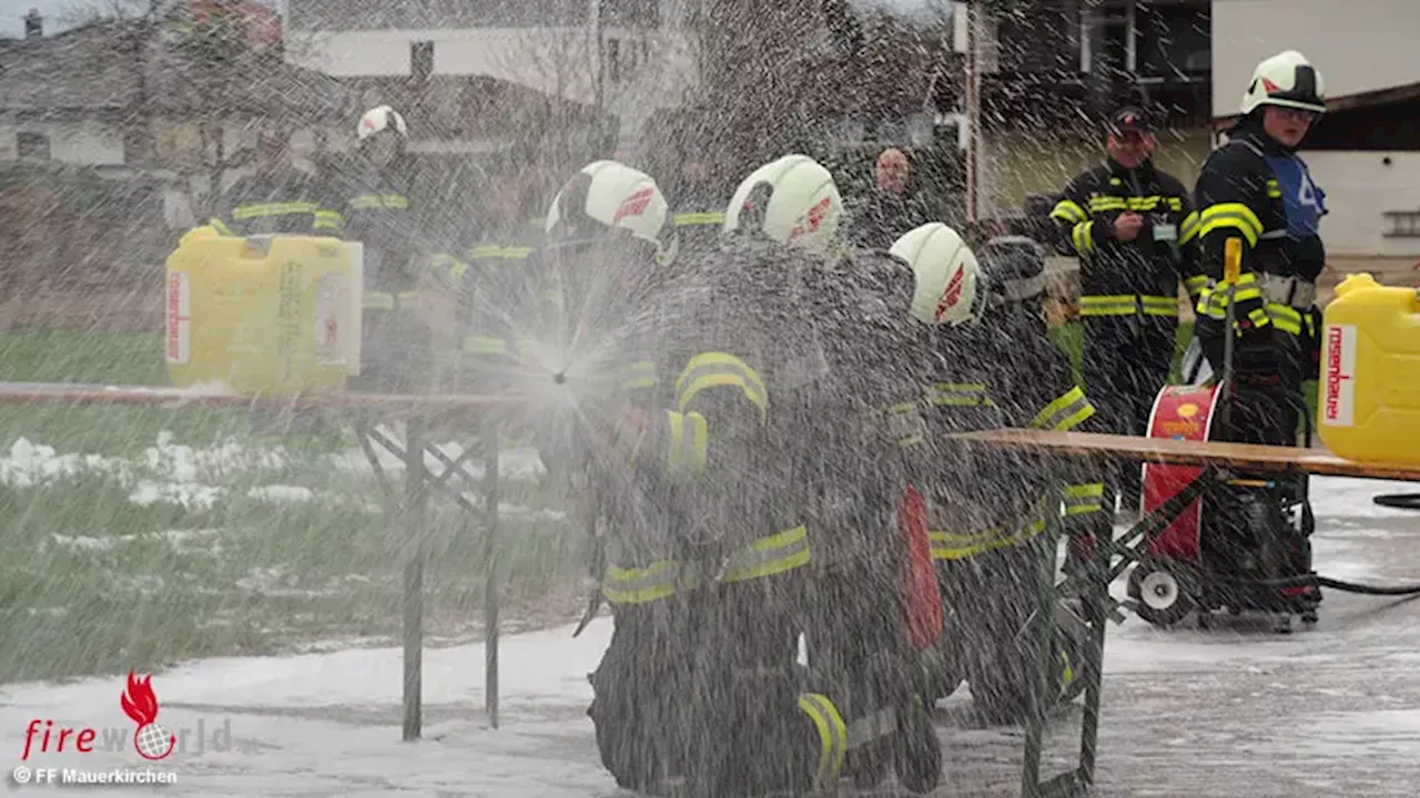 Oö: Feuerwehr Mauerkirchen stellt sich mit vier Gruppen der Branddienstleistungsprüfung