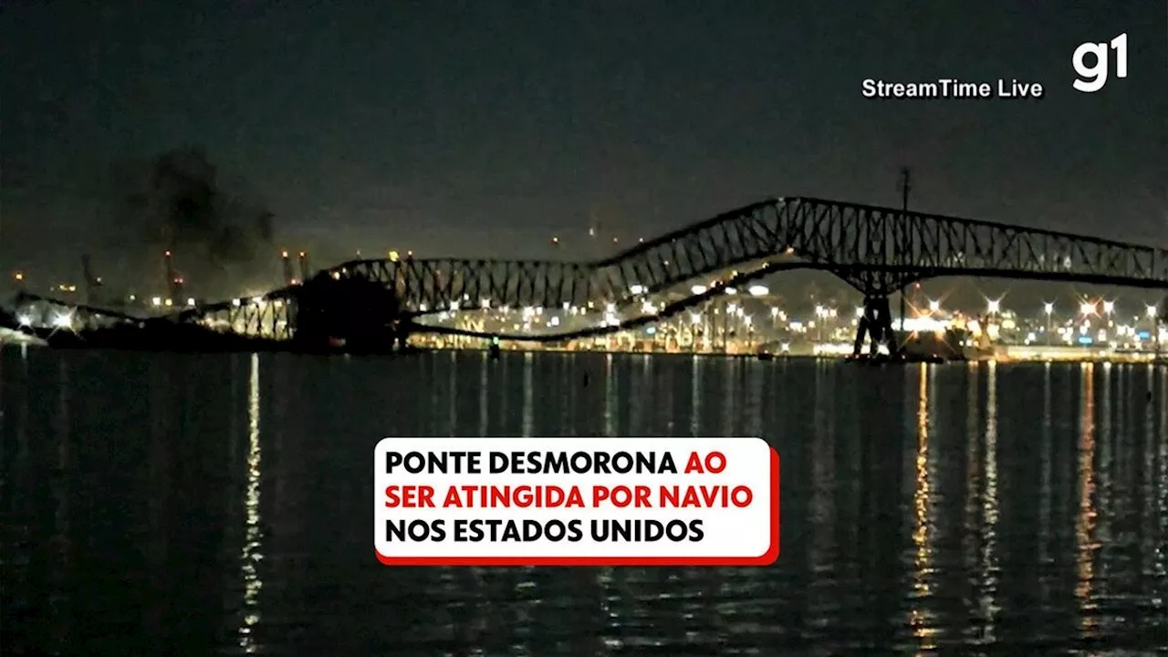 Ponte colapsada nos EUA: investigadores recuperam caixa-preta do navio e vão investigar combustível impróprio