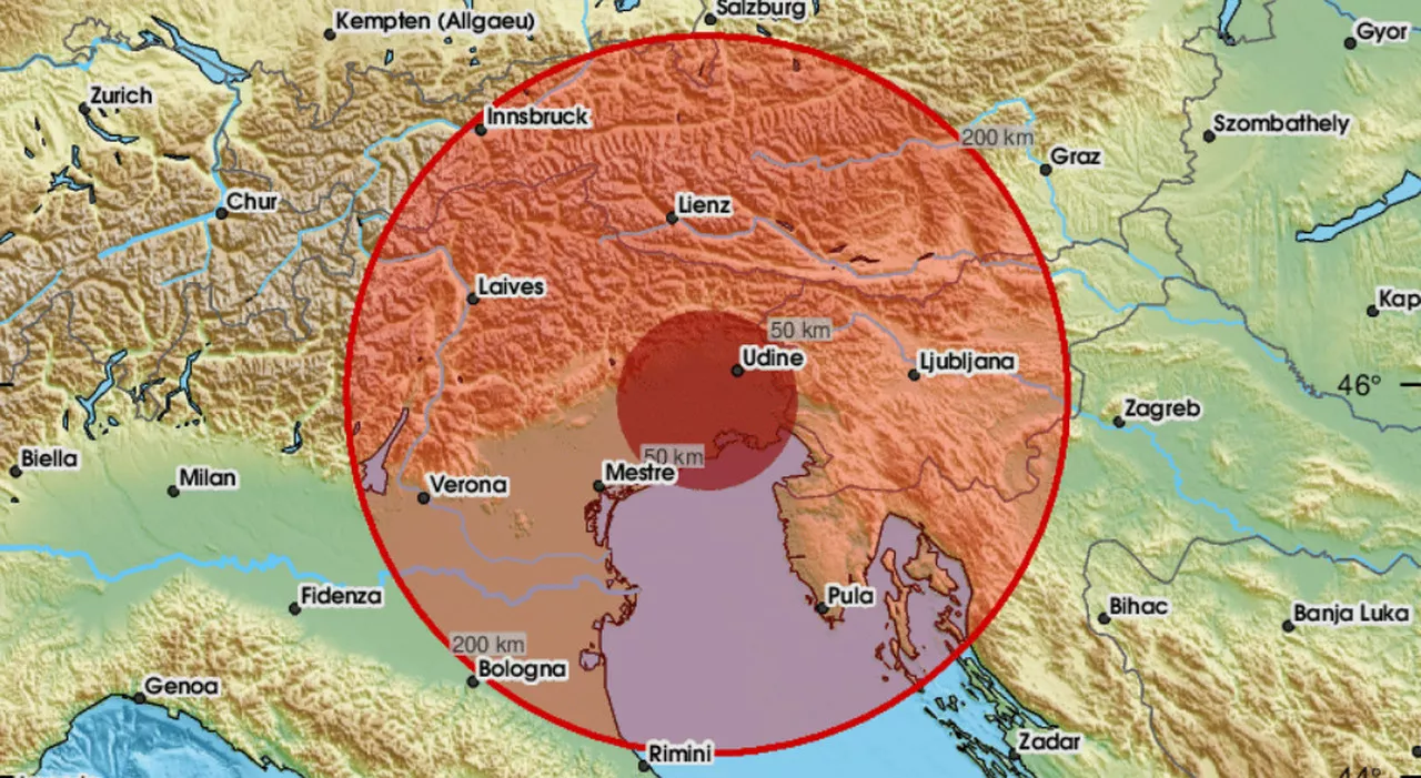 Terremoto Udine, scossa 4.5 avvertita nel Nord-Est: da Trieste a Pordenone, da Vicenza fino a Bolzano