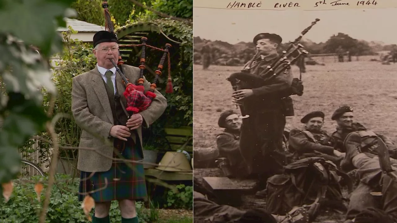 Son of D-Day bagpiper pays tribute to his heroic father from north Nottinghamshire garden