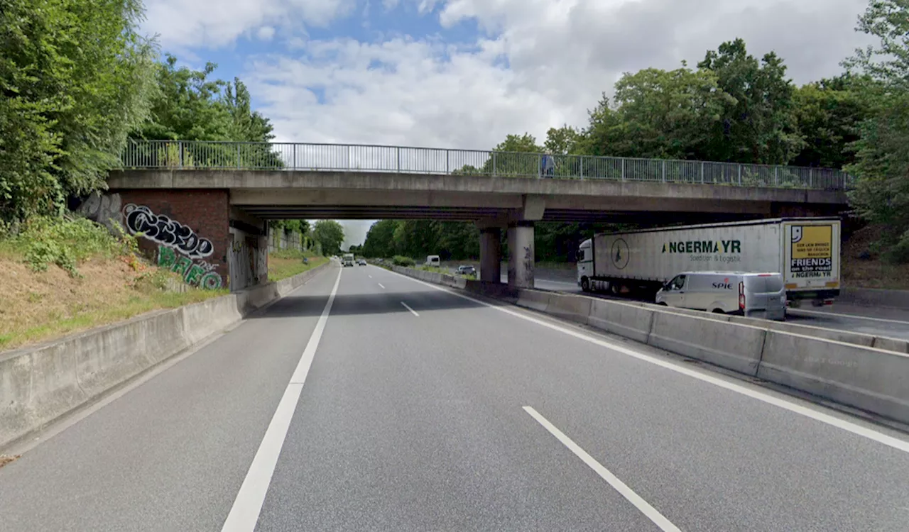 Mann wirft Stein von Autobahnbrücke in Hamburg