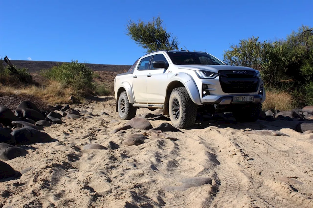 Across the Tankwa Karoo in an Isuzu AT35 bakkie and its massive tyres