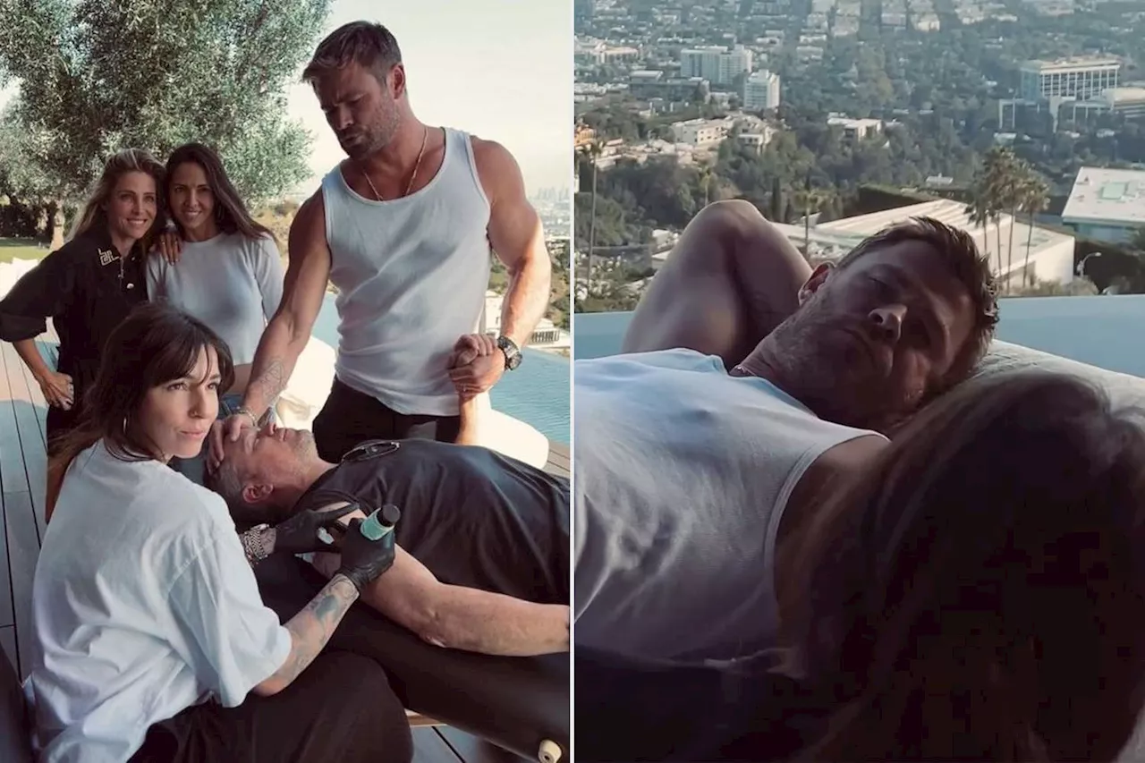 Chris Hemsworth Holds Matt Damon's Hand While He Gets Tattooed — and Their Wives Watched!