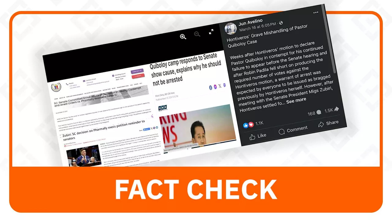 FACT CHECK: Senate followed rules of procedure in Quiboloy case