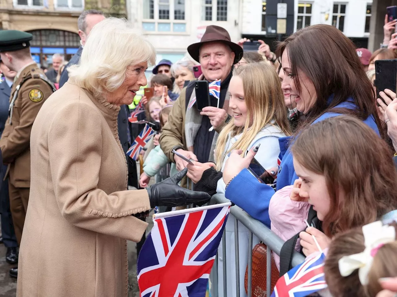 Watch: Queen Camilla arrives in Shrewsbury town centre as part of visit to county town