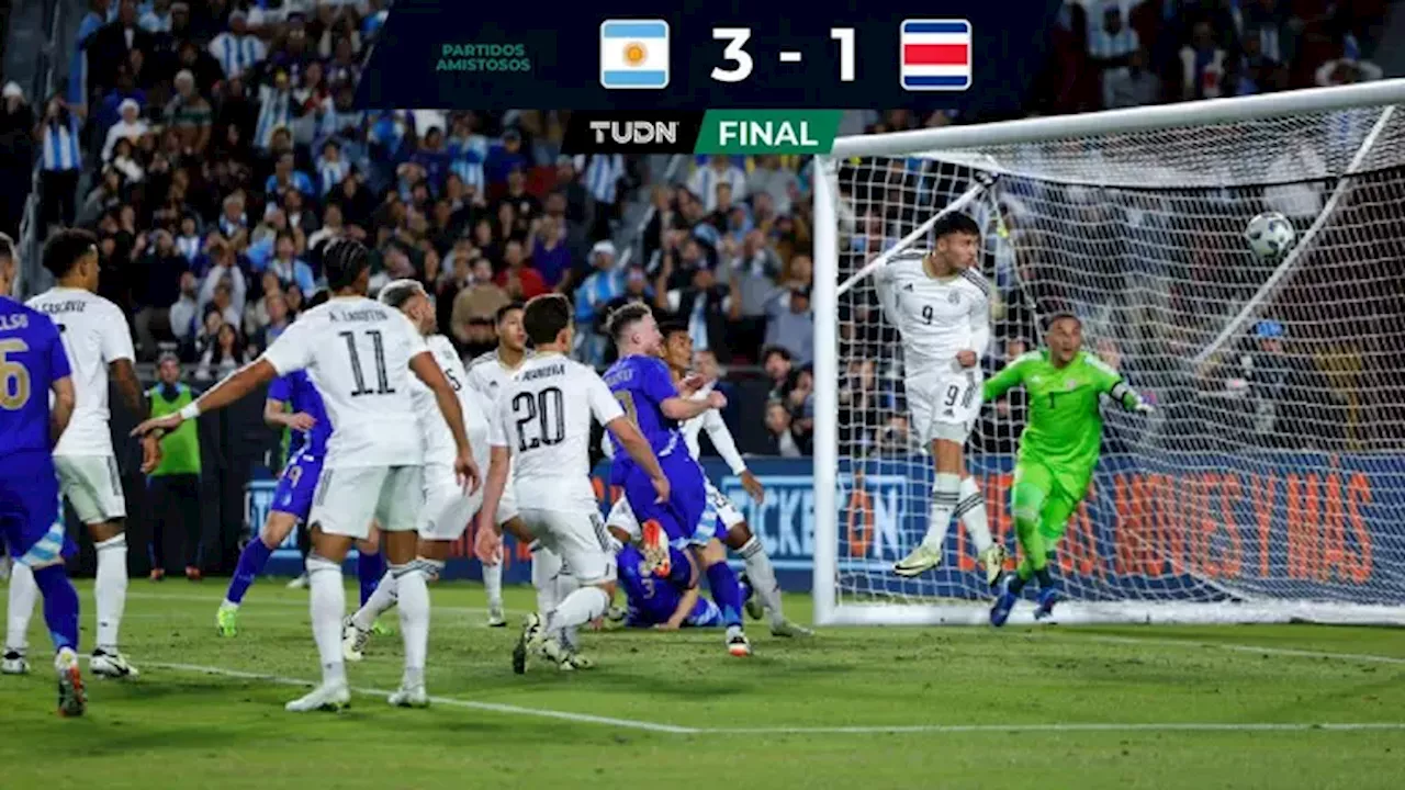 Argentina remonta a Costa Rica con golazo de Di María en Los Ángeles