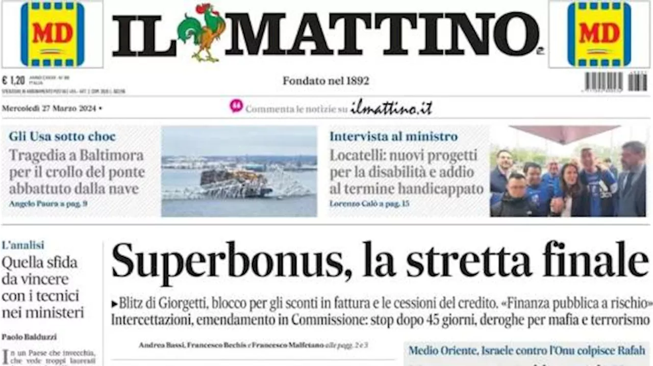 Il Mattino in prima pagina dopo la sentenza su Acerbi: 'Jesus, non è successo nulla'