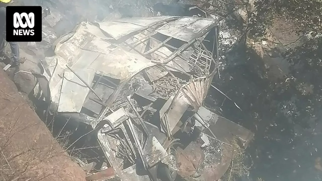 South Africa bus crash leaves at least 45 dead after vehicle plunges off bridge and catches fire