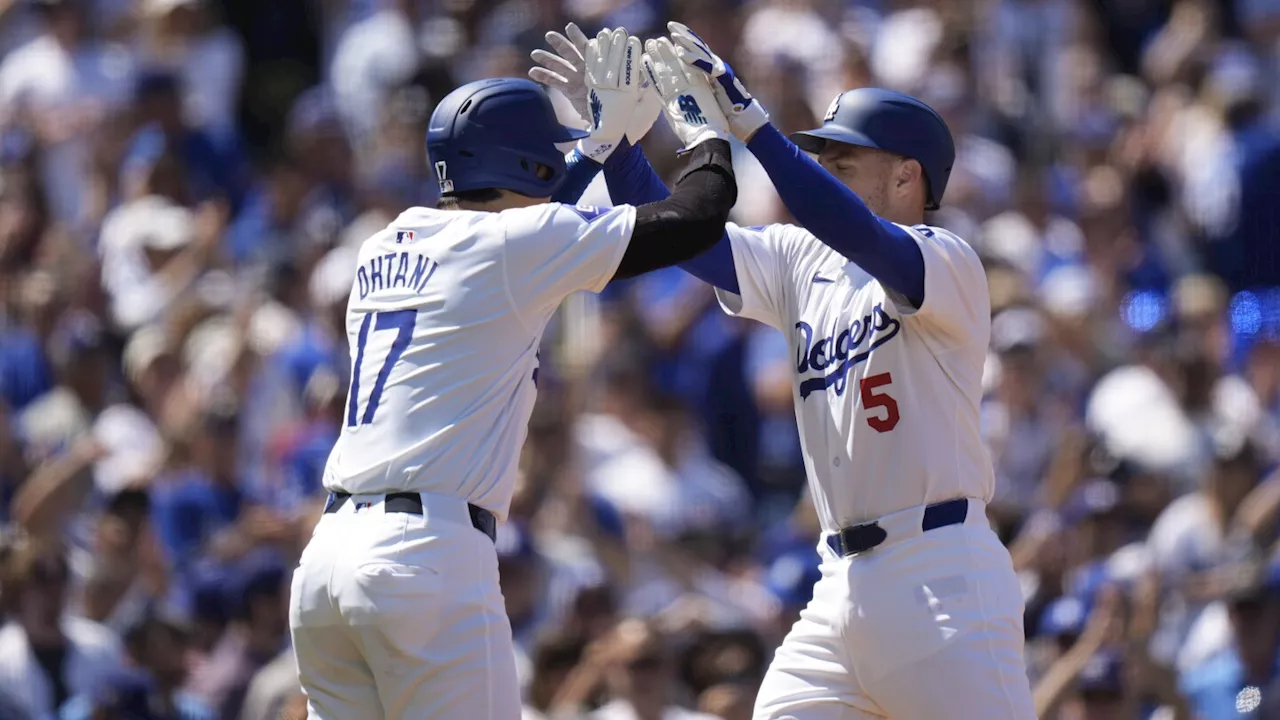 Shohei Ohtani reaches 3 times in home debut as the Dodgers rout the Cardinals 7-1