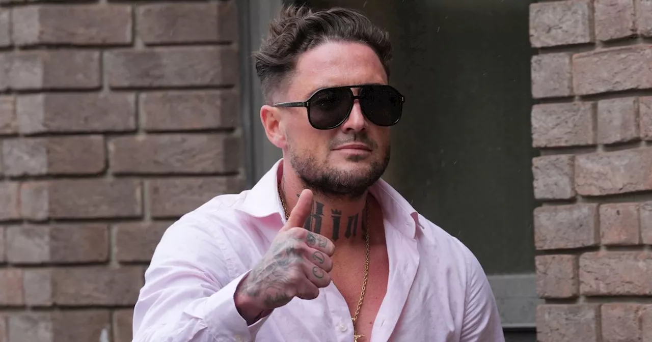 Stephen Bear gives thumbs up as he faces Georgia Harrison in court