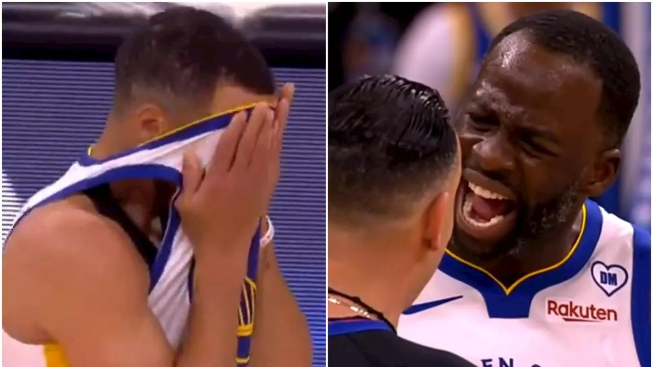 Steph fumes as Draymond ejected in FOUR minutes … then kicks over chair after late winner