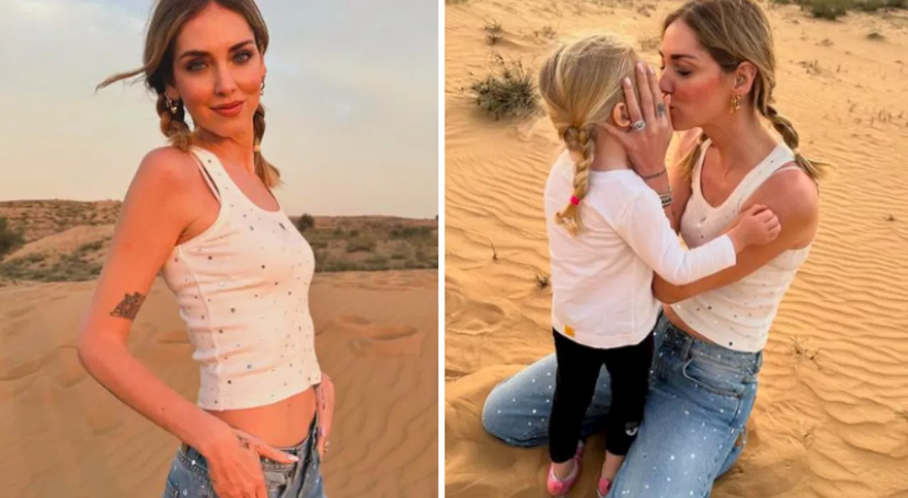 Chiara Ferragni, notte nel deserto con Leone e Vittoria. I fan protestano: «Vogliamo rivedere i bambini, basta