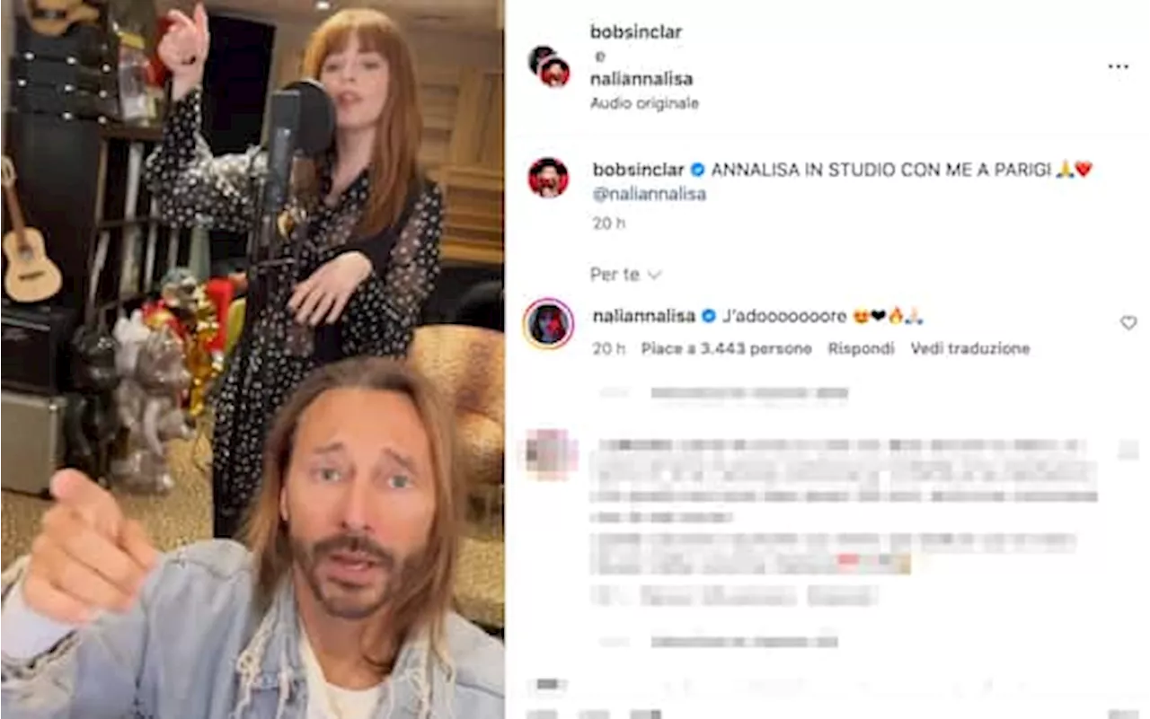 Annalisa in studio con Bob Sinclar per il remix di 'Sinceramente'