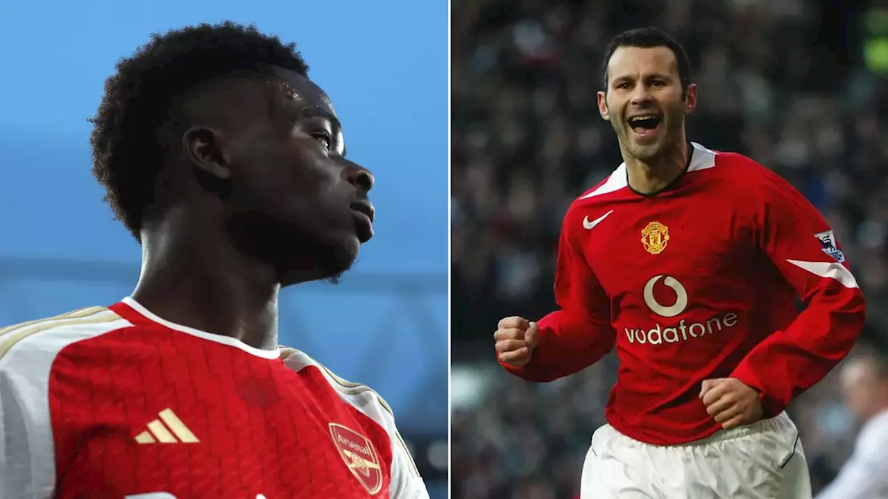 Bukayo Saka beats stunning Ryan Giggs' record that will surprise Man Utd and Arsenal fans