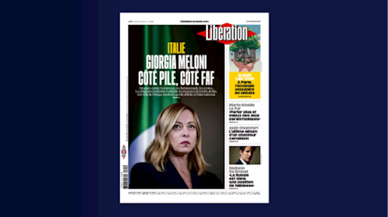 Giorgia Meloni in prima pagina su 'Libération': attacchi a giovani e gay