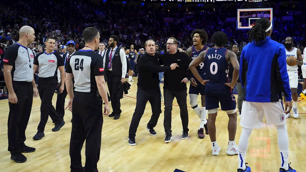 76ers' Nick Nurse, Kelly Oubre fined $50,000 for confronting officials after narrow loss to Clippers