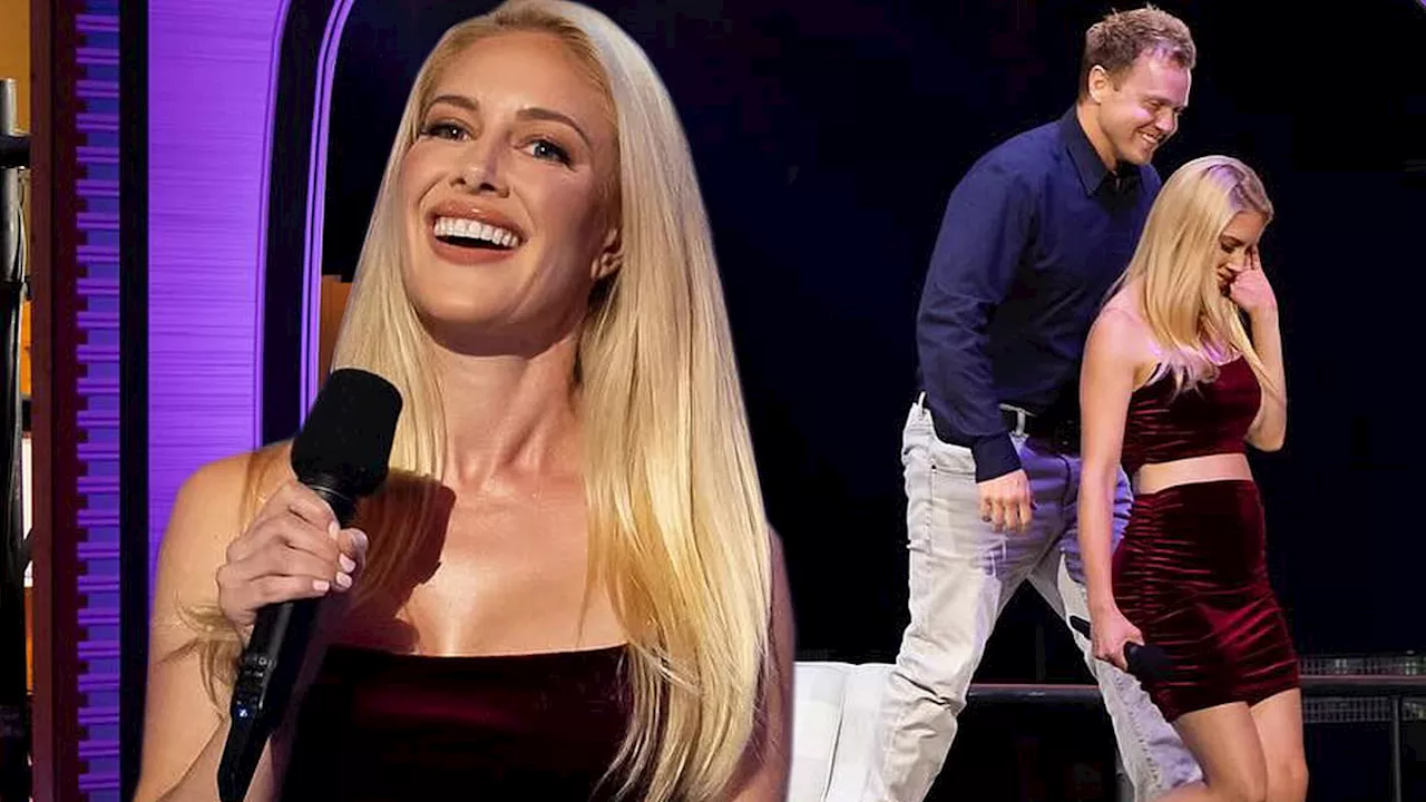 Heidi Montag shows off her incredible figure in a short velvet skirt and busty top after 22lb weight...