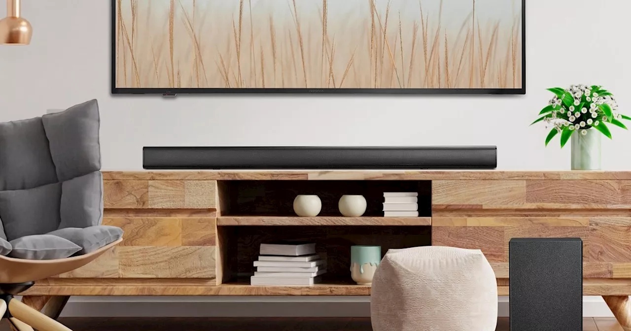 This soundbar and wireless subwoofer is under $110 today