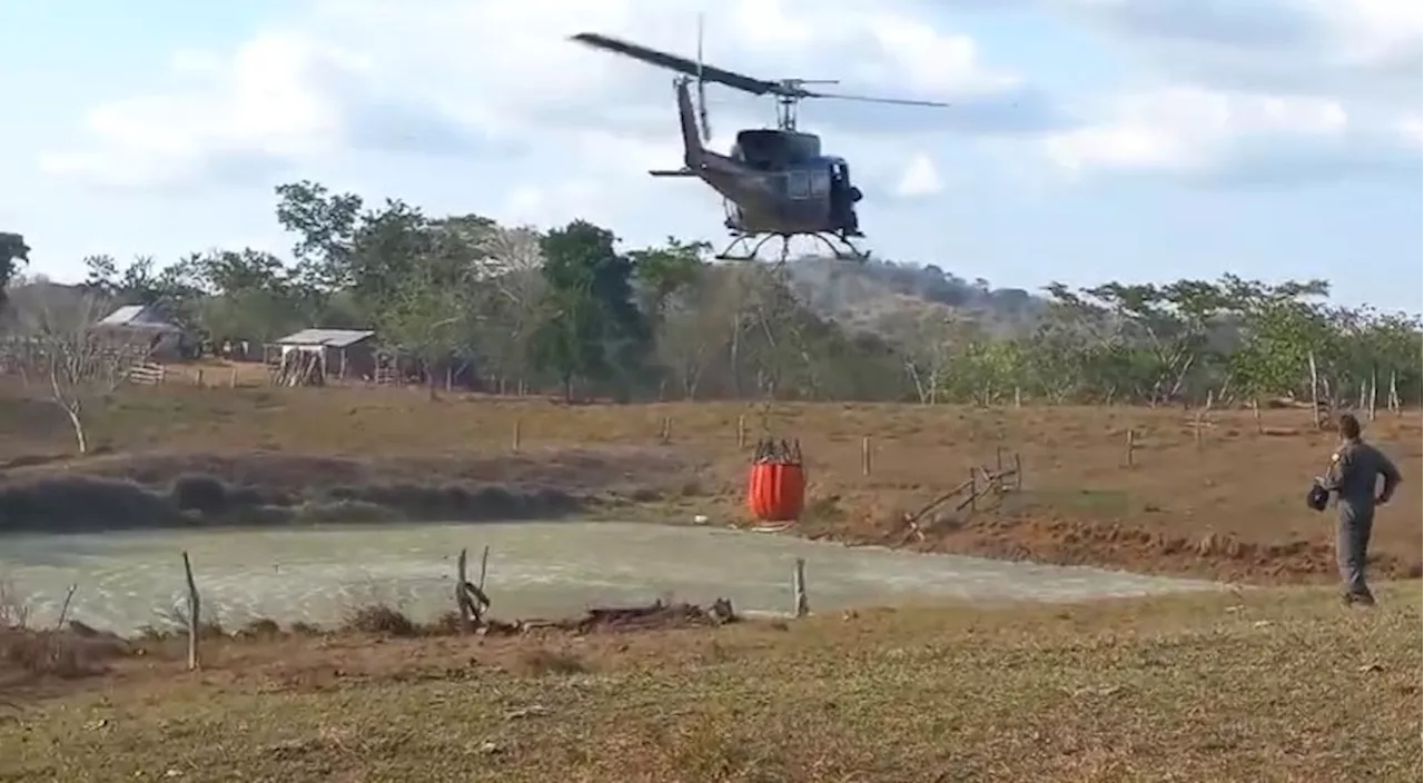 Arrancó la operación aérea para apagar el incendio forestal en San Onofre