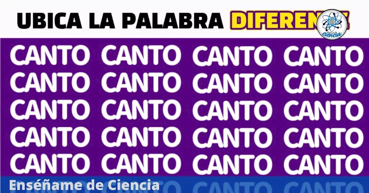 Acertijo visual FÁCIL: Encuentra la palabra “SANTO” entre las palabras “CANTO”, tienes 10 segundos, nivel PRINCIPIANTE