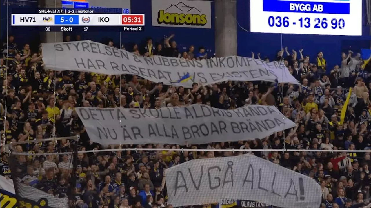 HV71-fansen protest mot Kent Norberg: ”Avgå alla”