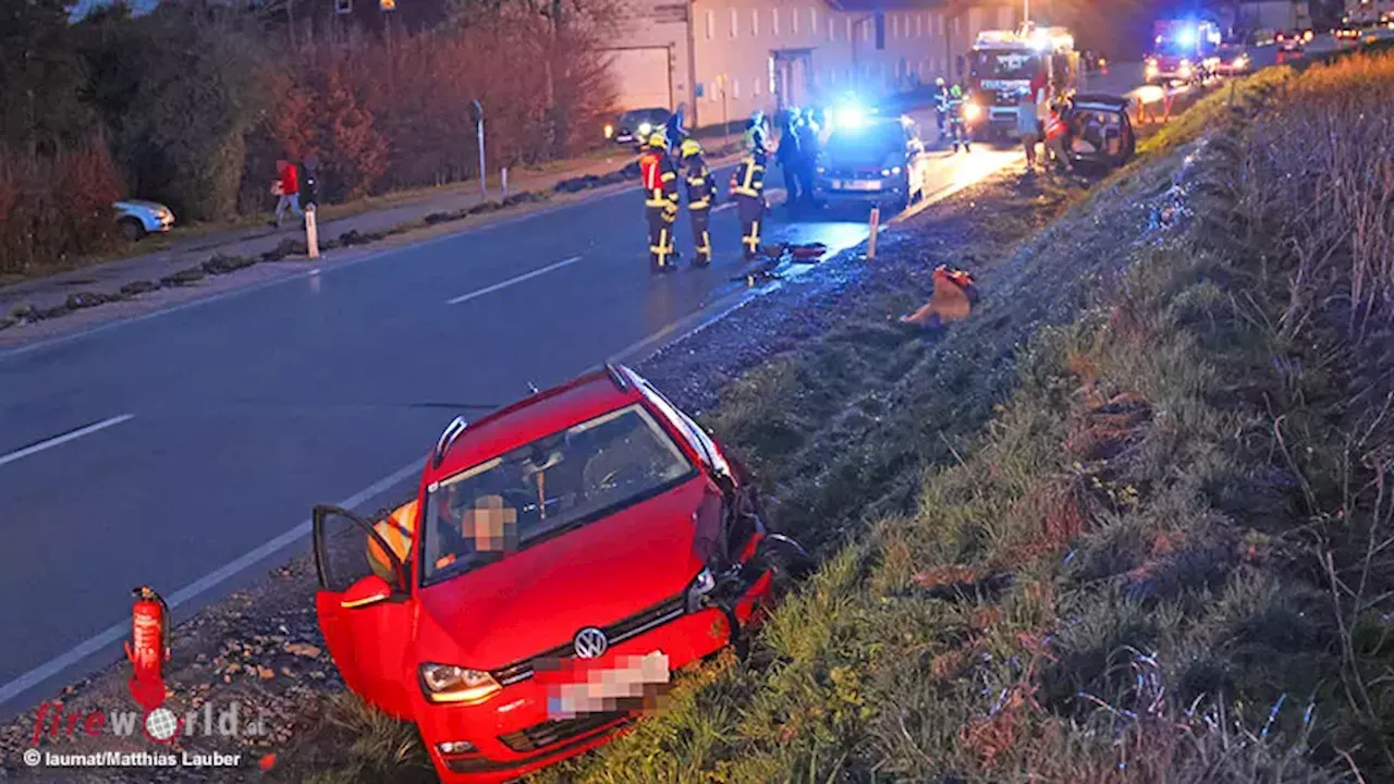 Oö: Kollision zwischen zwei Pkw auf Innviertler Straße bei Grieskirchen endet relativ glimpflich