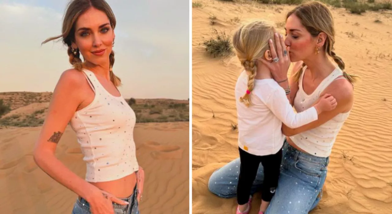 Chiara Ferragni, notte nel deserto con Leone e Vittoria. I fan protestano: «Vogliamo rivedere i bambini, basta