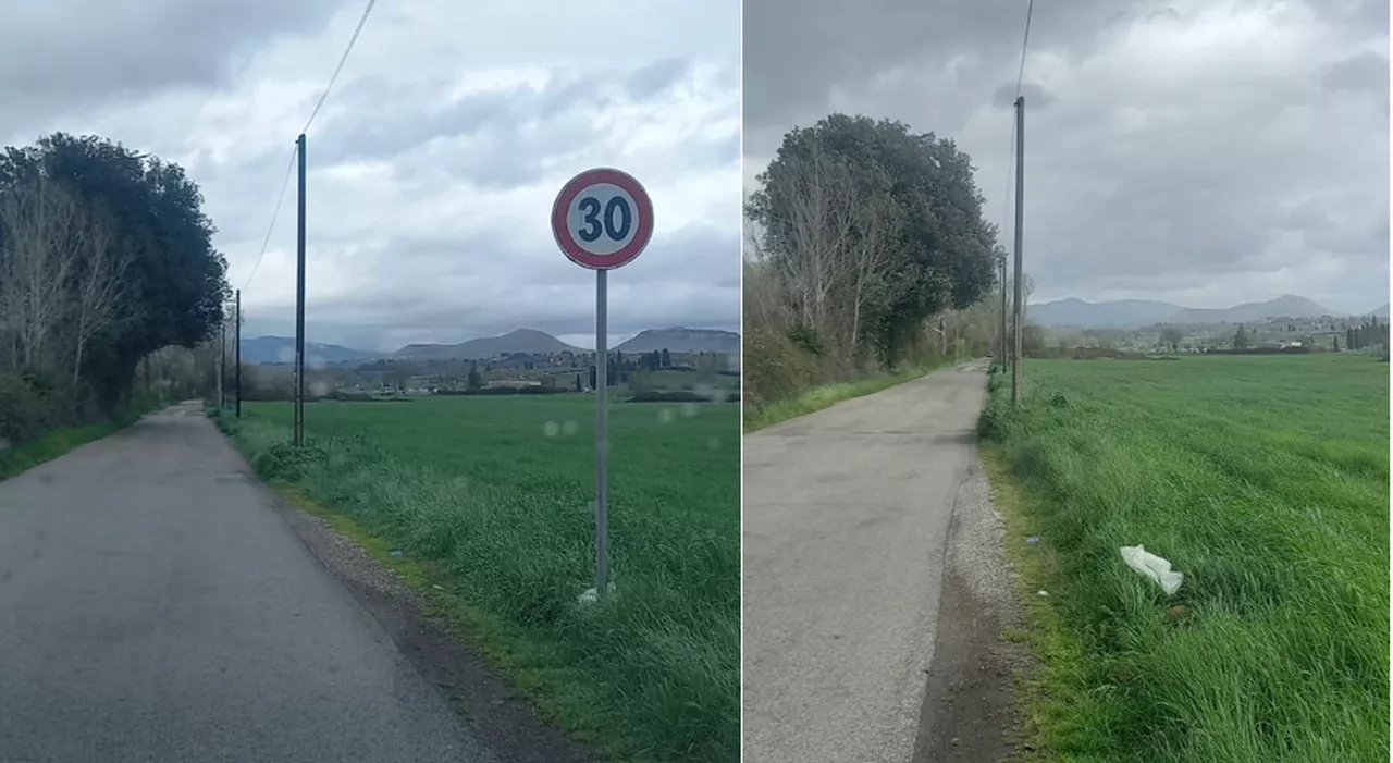 Passo Corese, via dell'Arci senza pace: sparito il cartello del limite di velocità