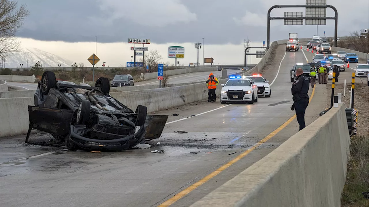 Attempted carjacking suspects remain at large after fiery crash in Salt Lake City