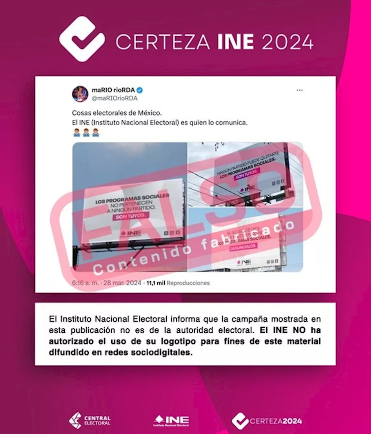 Rechaza INE uso de su logotipo en espots de campaña de Xóchitl Gálvez