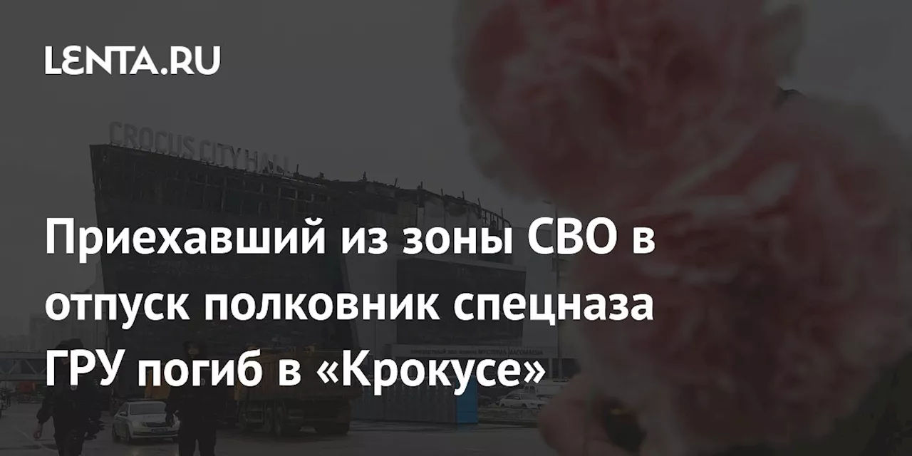 Приехавший из зоны СВО в отпуск полковник спецназа ГРУ погиб в «Крокусе»