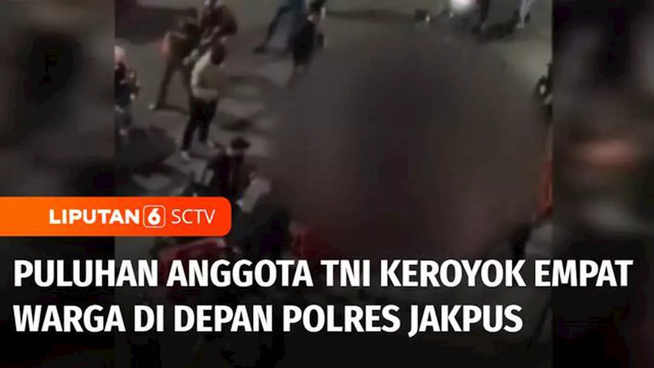 VIDEO: Sejumlah Anggota TNI Keroyok Empat Warga di Depan Polres Jakpus, Korban Babak Belur