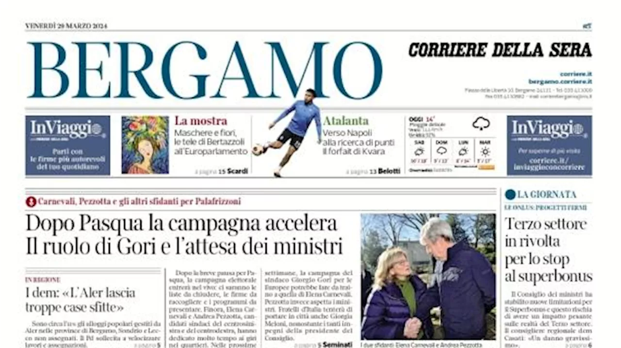 Il Corriere di Bergamo sull'Atalanta: 'Verso Napoli alla ricerca di punti, forfait di Kvara'