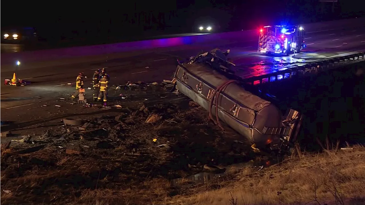 Tanker spill closes southbound lanes of Interstate 25