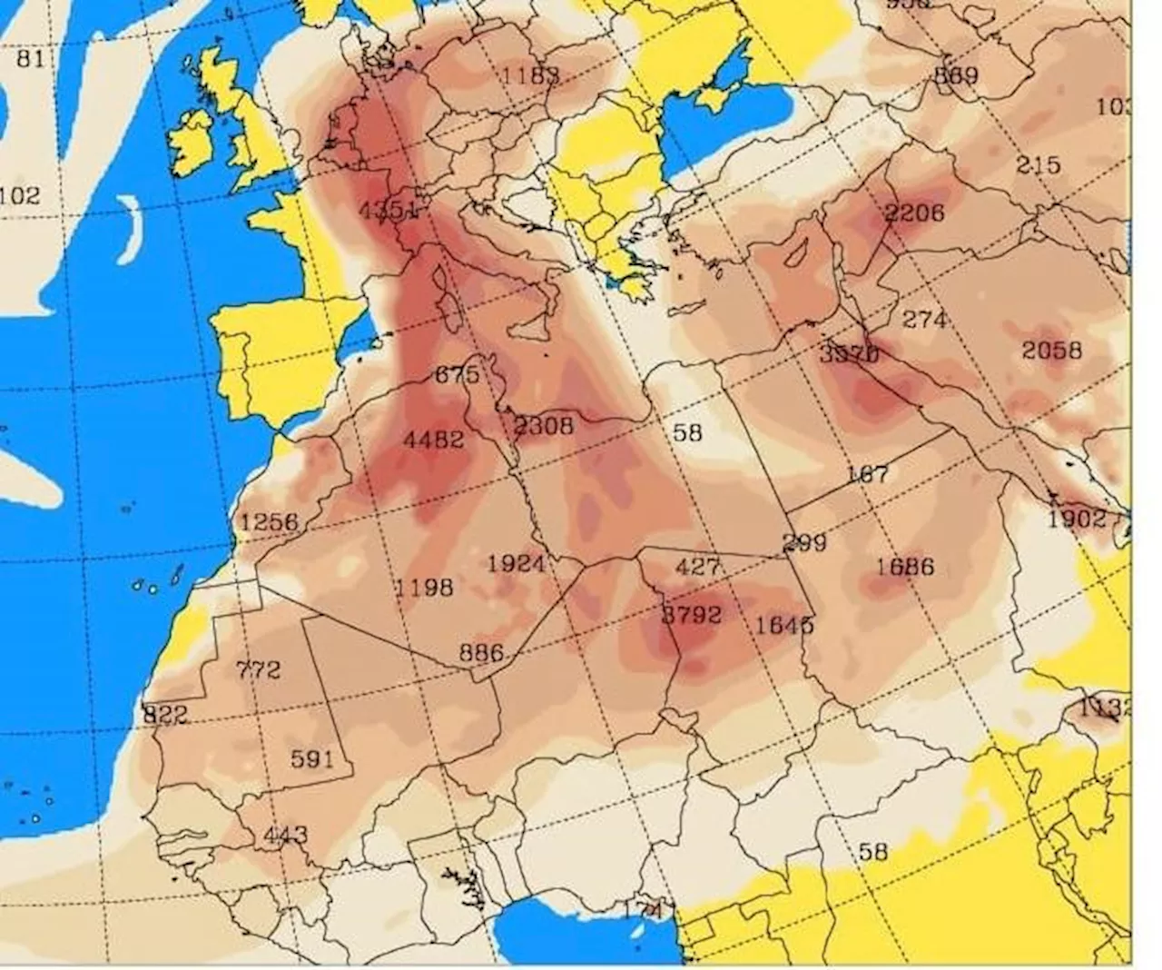 Meteorologo: ''In arrivo imponente carico di pulviscolo da Sahara, cieli giallognoli''