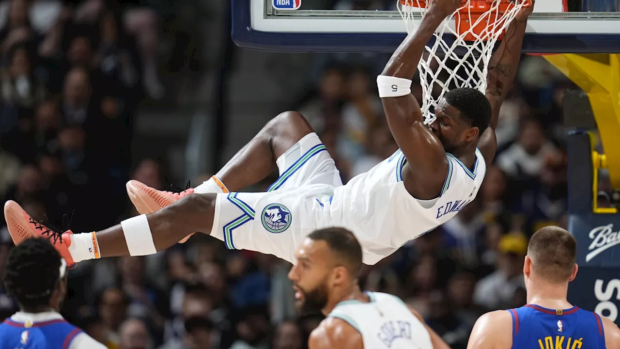 McDaniels, Edwards lead surging Timberwolves past Nuggets 111-98 and into 1st-place tie in West