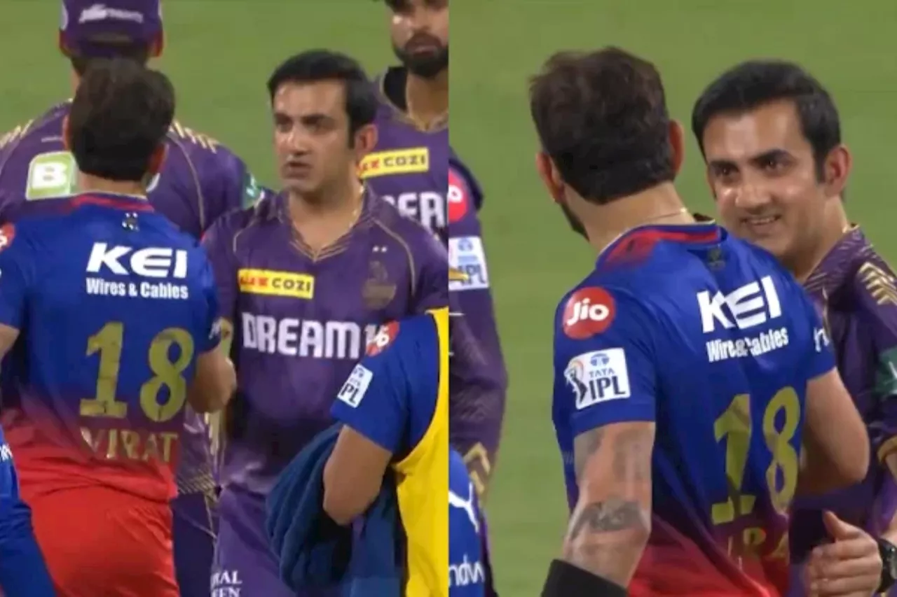 IPL 2024: Virat Kohli and Gautam Gambhir hug during RCB vs KKR