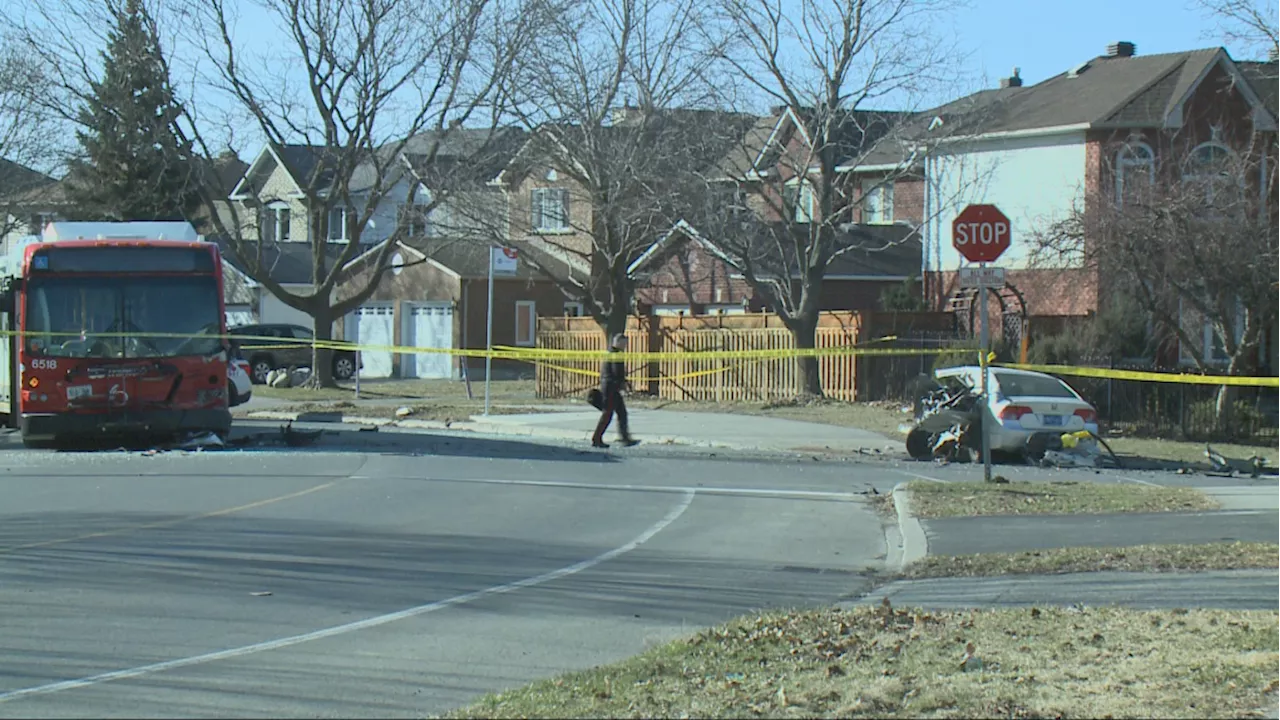 1 in critical condition after crash with OC Transpo bus in south Ottawa