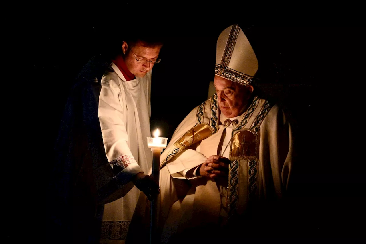 Pope Francis presides over Easter Vigil after skipping Good Friday at the last minute