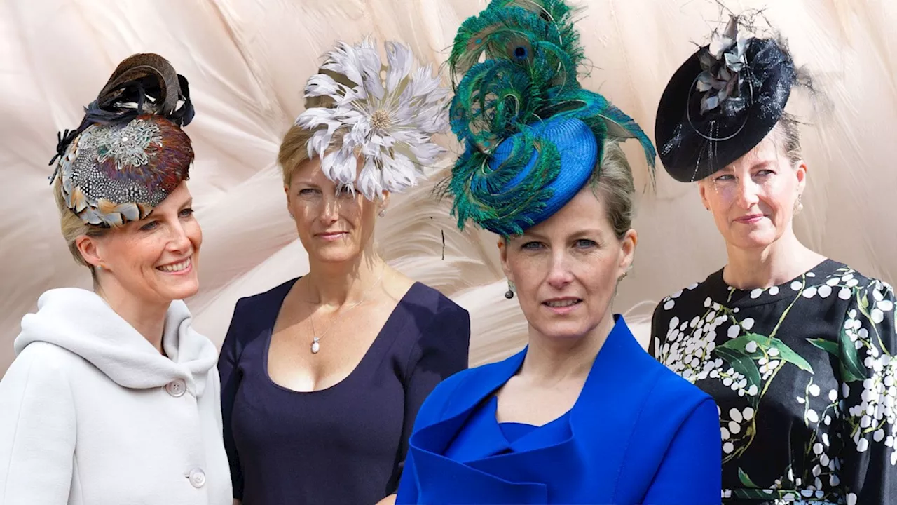 Duchess Sophie's unique feathered fascinators from her Easter Sunday collection