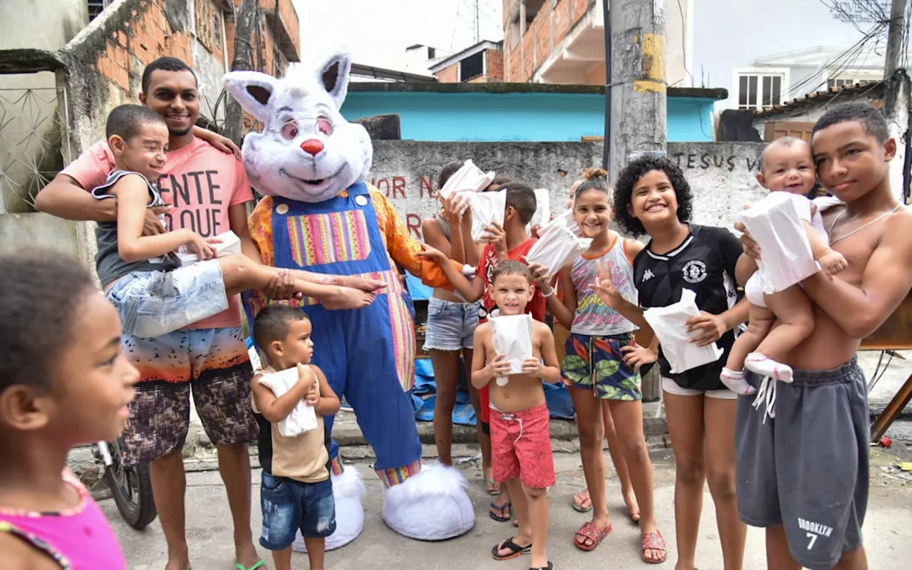 Campanha distribui chocolates para 15 mil crianças em comunidades das zonas Norte e Sul