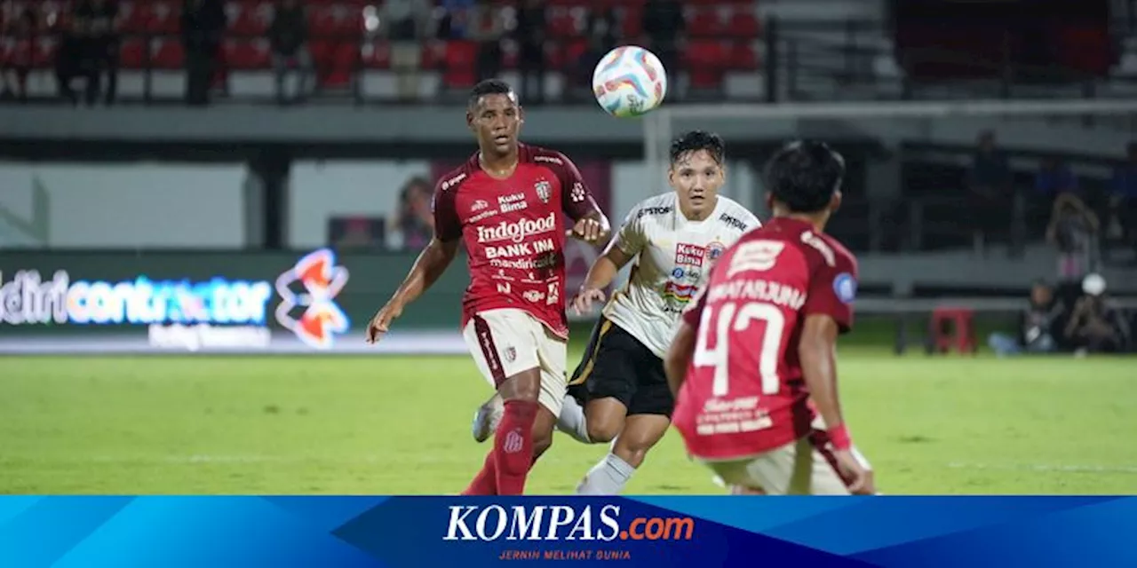 Hasil Bali United Vs Persija: Gustavo Gagal Penalti, Macan Kalah Lawan 10 Pemain