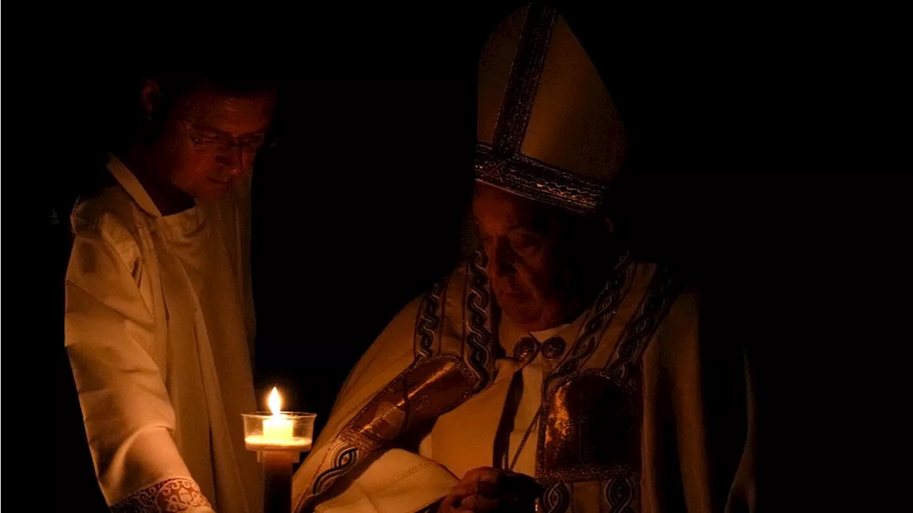 Pope presides over Easter Vigil after skipping Good Friday at the last minute