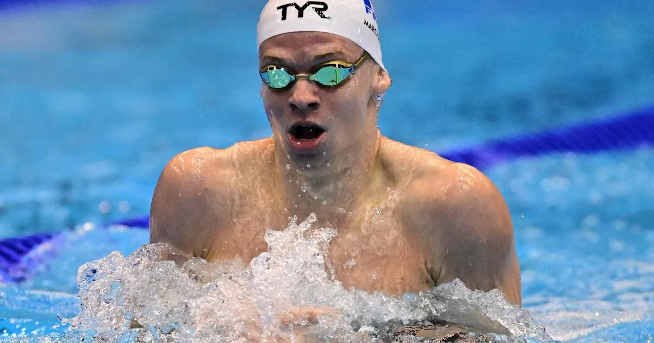 Natation : Léon Marchand empile les titres en finales NCAA