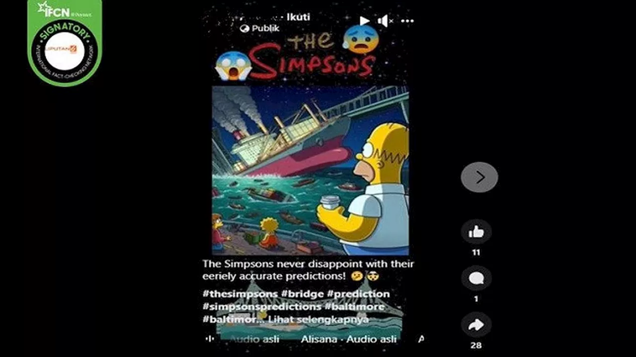 Daftar Hoaks Ramalan The Simpsons: Runtuhnya Jembatan di Baltimore hingga Kapal Selam Titan Tenggelam