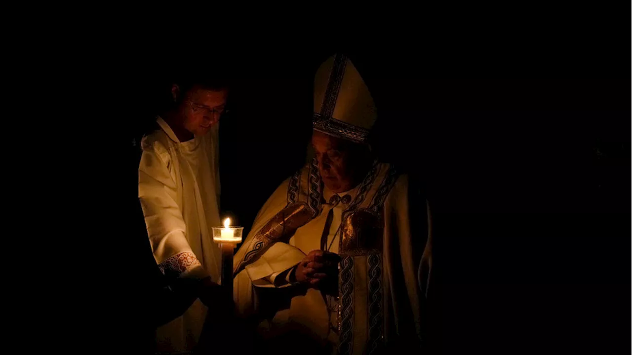 Pope presides over Easter Vigil after skipping Good Friday at the last minute