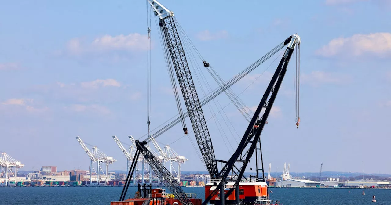 Salvage crews to lift first piece of collapsed Baltimore bridge