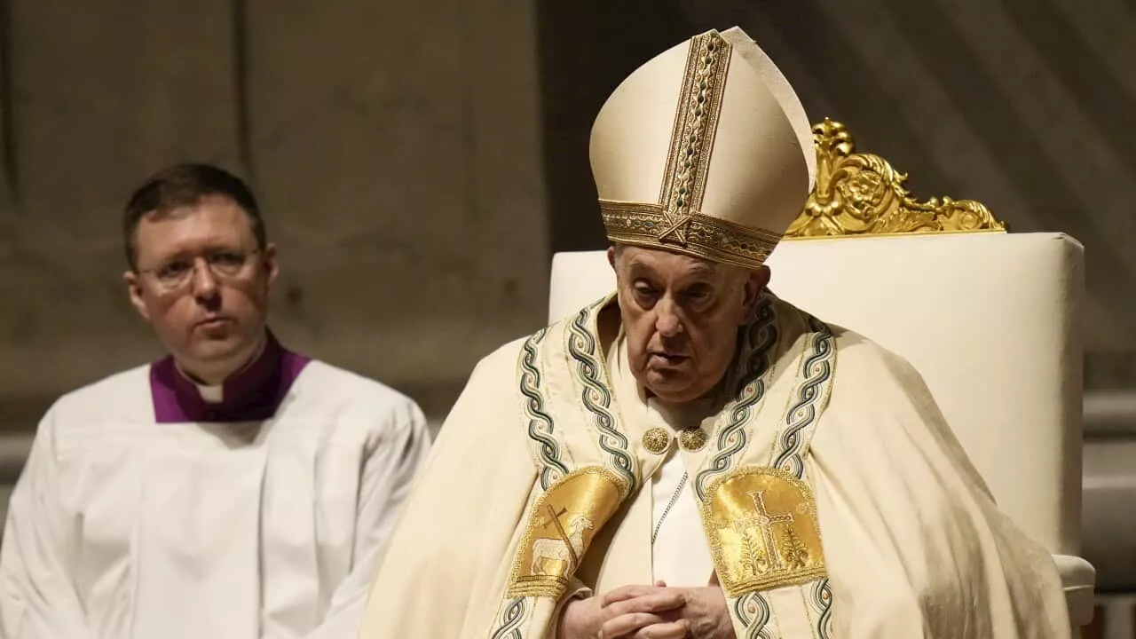 Pope Francis presides over Vatican's Easter Vigil service amid concerns for his health