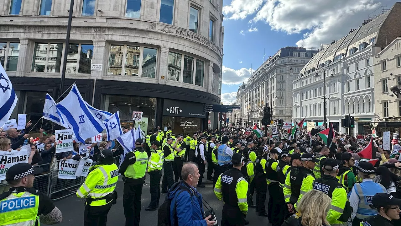 Today's pro-Israeli and pro-Palestinian protests in London seethed with mutual animosity