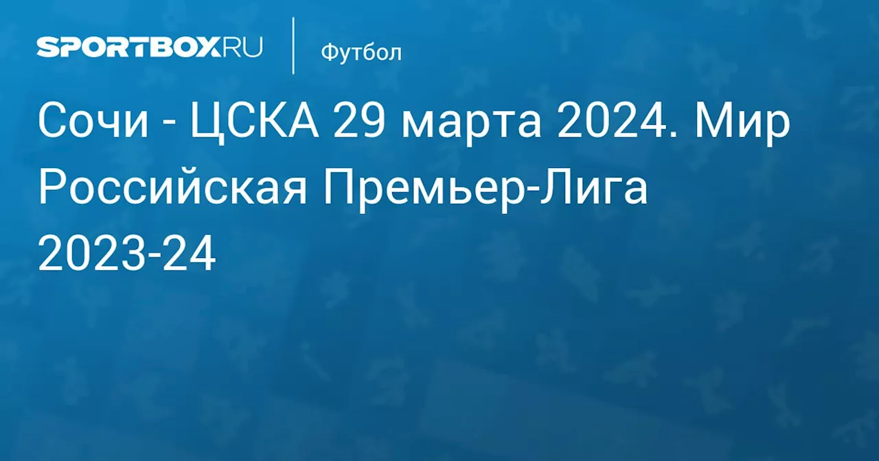 ЦСКА 30 марта. Мир Российская Премьер-Лига 2023-24. Протокол матча